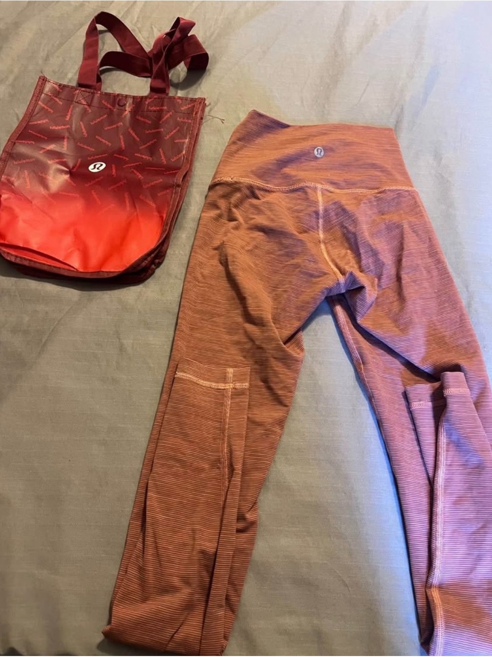 lululemon athletica Rust Heather High-Rise Leggings with Side Pocket EUC sz 2